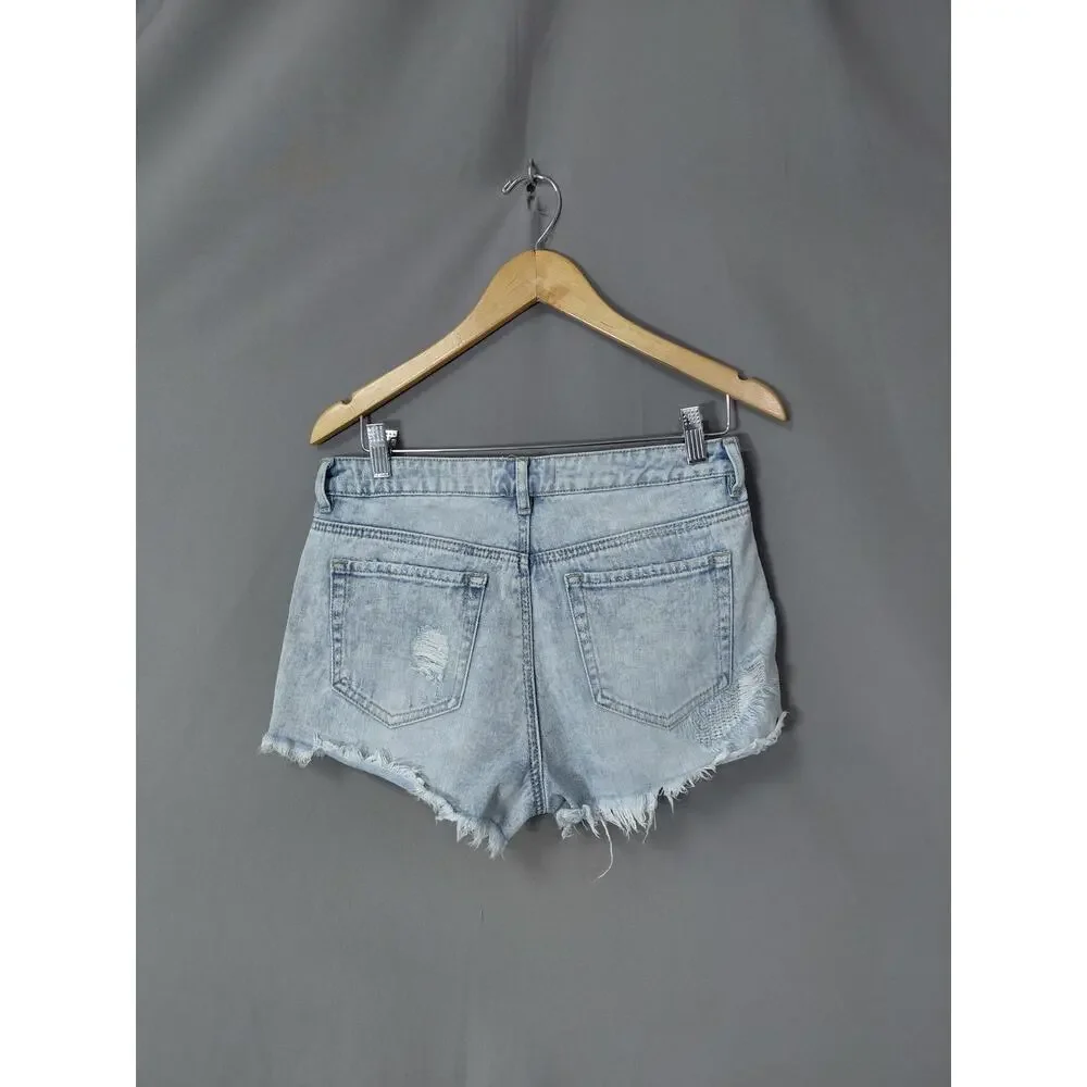 PACSUN LOS ANGELES High Rise Short Denim Shorts Blue Size 28